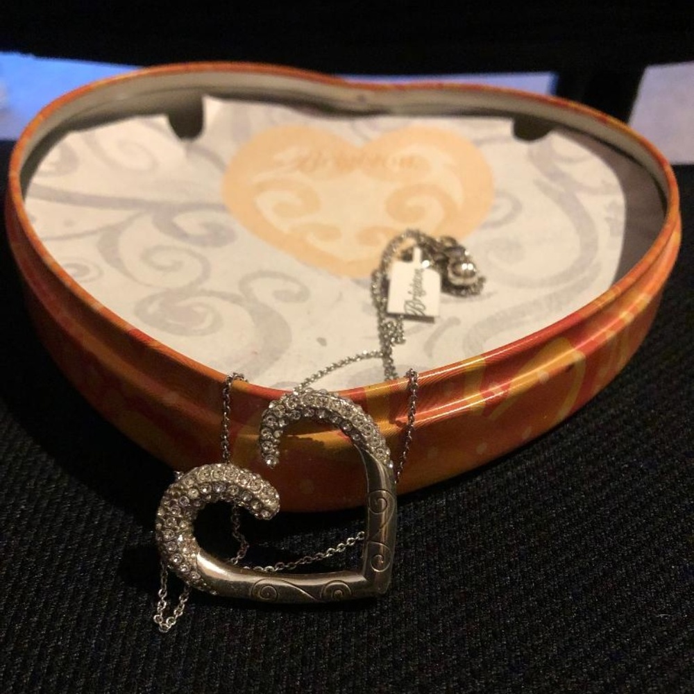 Brighton Cristalina Heart Necklace Silver